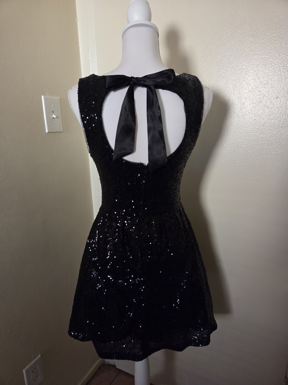 B Darlin Black Sequin Sleeveless Mini Dress - Picture 2 of 5